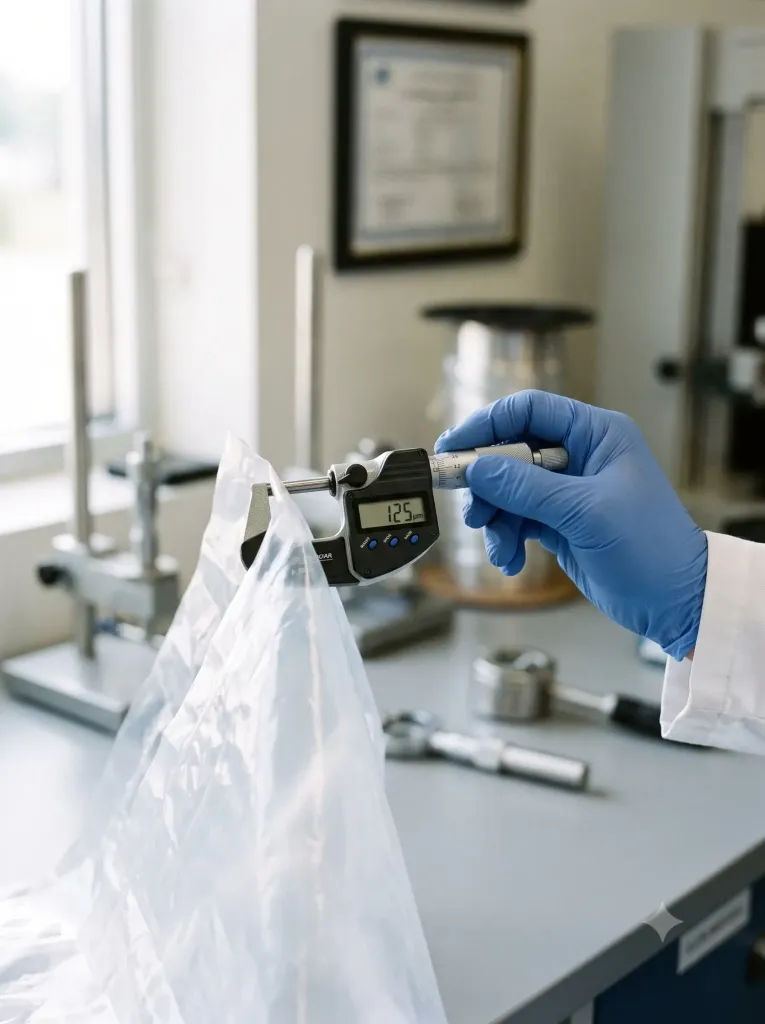 Measuring Plastic Film Thickness with a Digital Micrometer