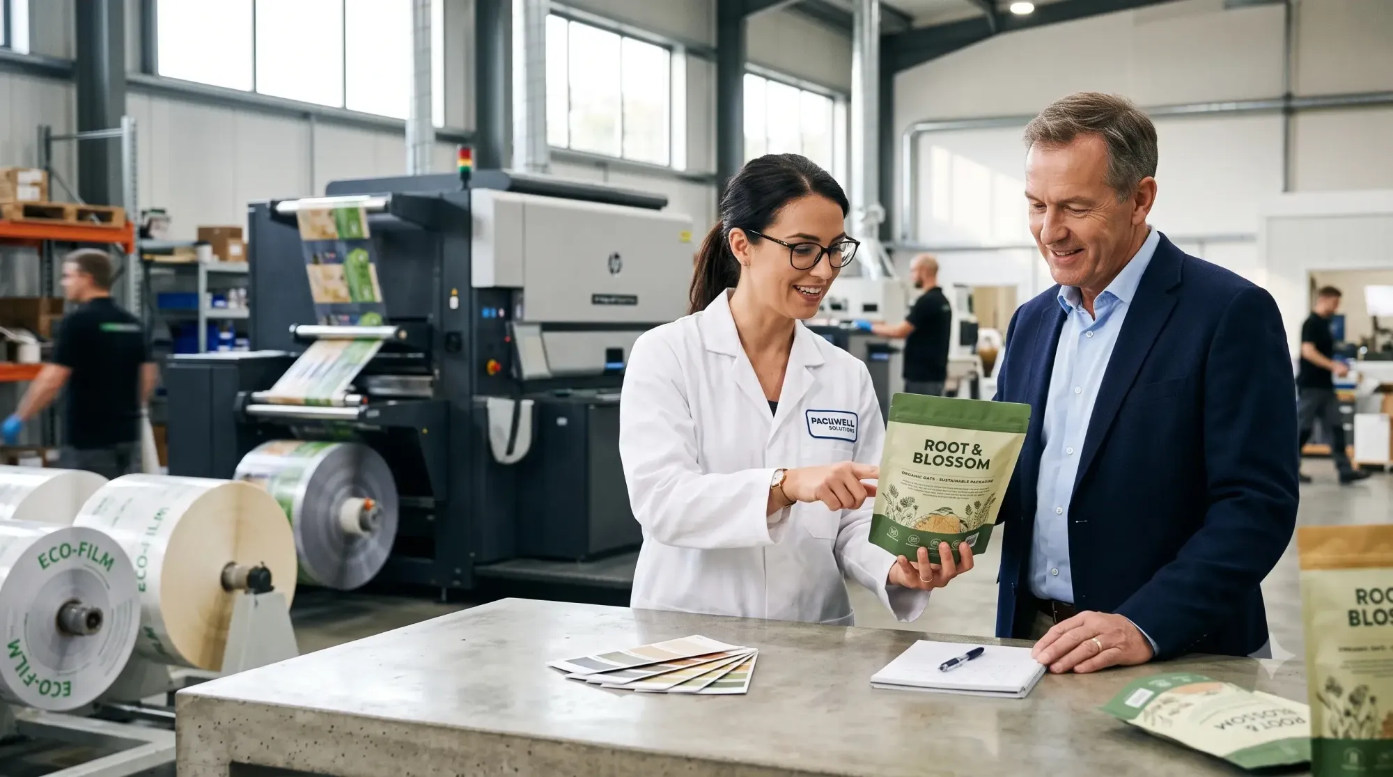 Quality Control and Business Partner Examining Premium Packaging